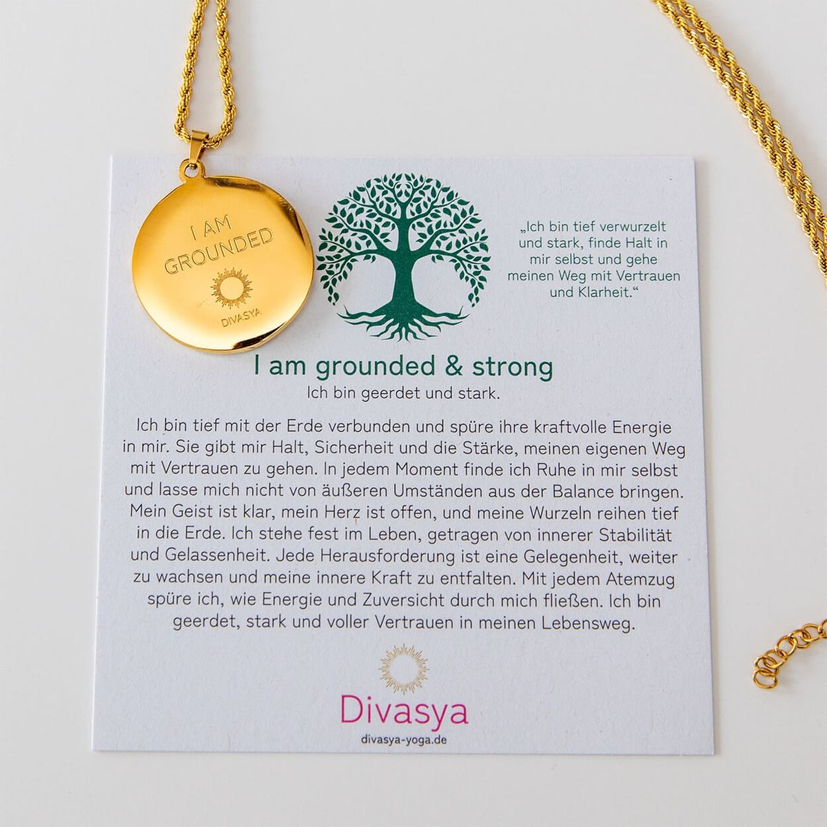 Kette mit Anhänger Mandala | vergoldet | I am grounded