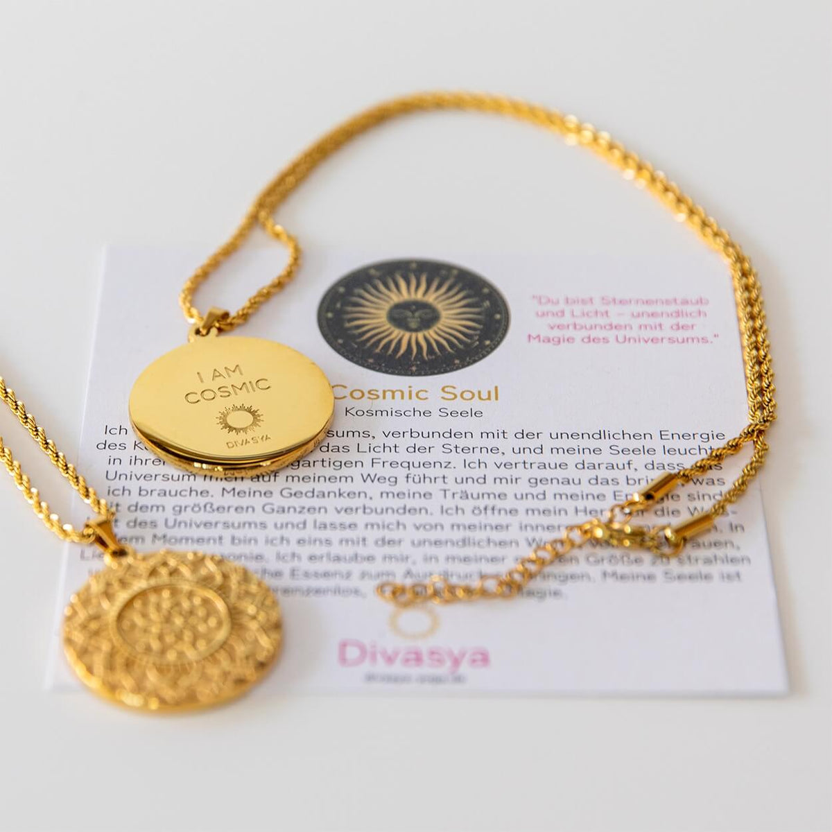 Kette mit Anhänger Mandala | vergoldet | I am cosmic