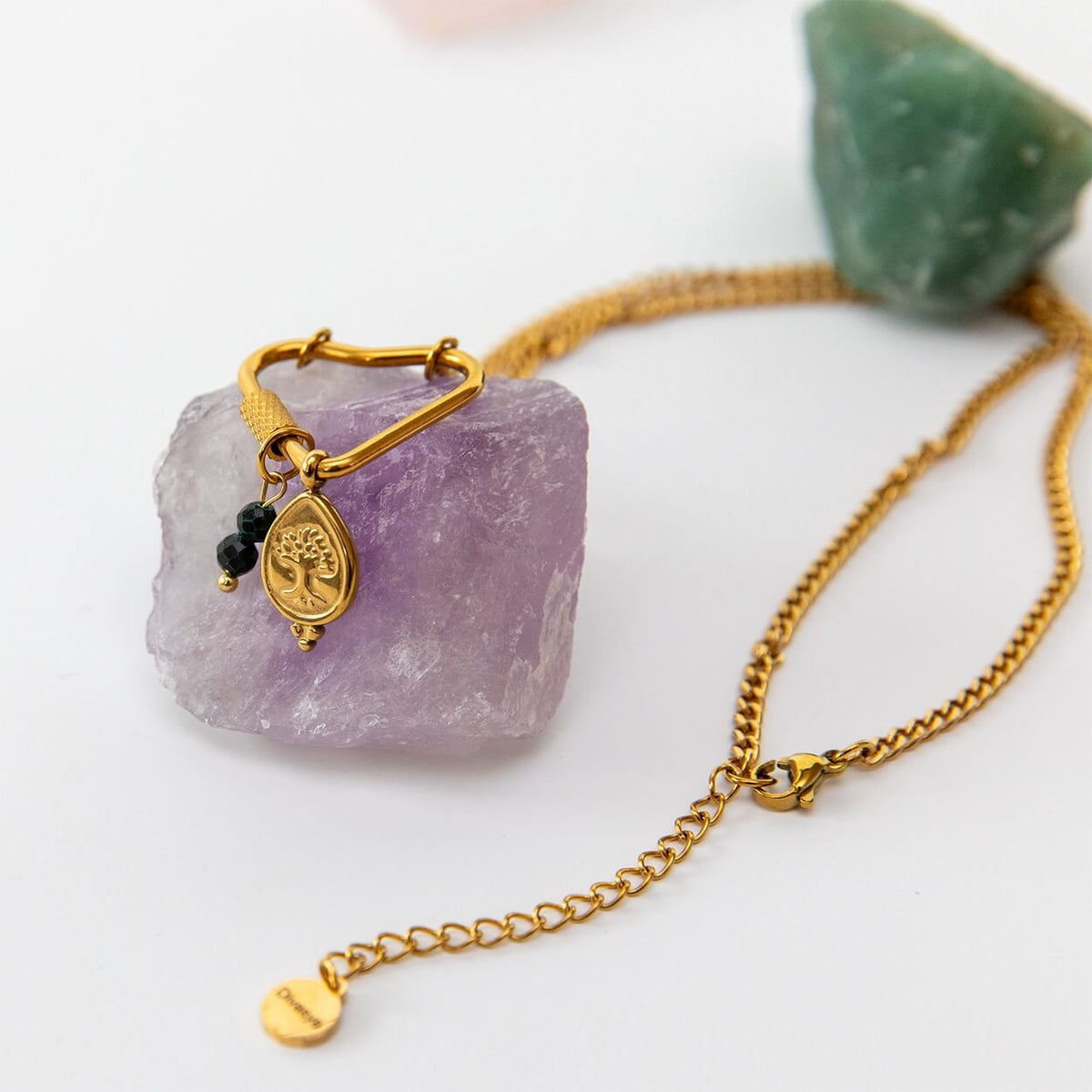 Soul Charms | Vergoldete Halskette mit austauschbaren Yoga-Symbolen Lebensbaum