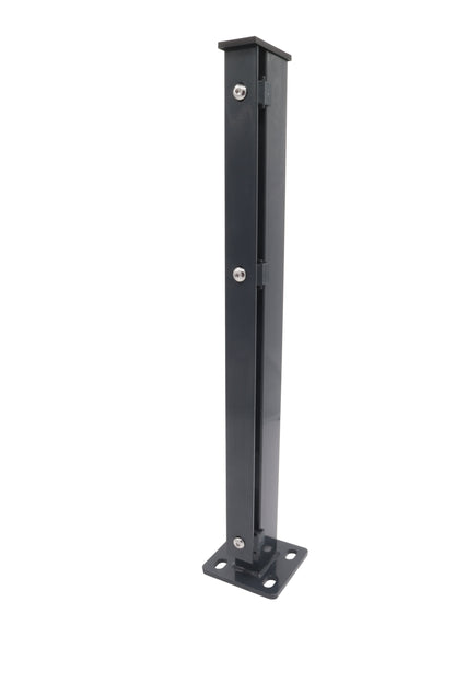 Zaunpfosten 60 x 40 mm | Anthrazit RAL 7016 | Aufschrauben mit Bodenplatte
