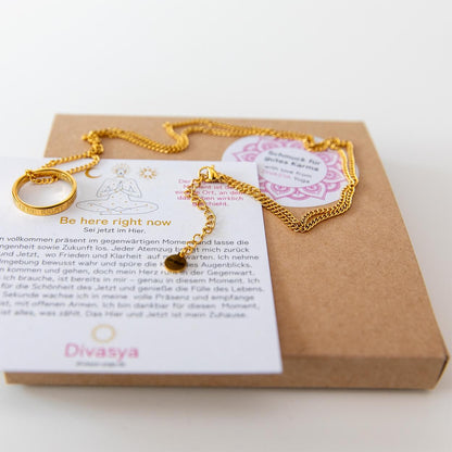 Kette mit Ring | vergoldet | Be here right now