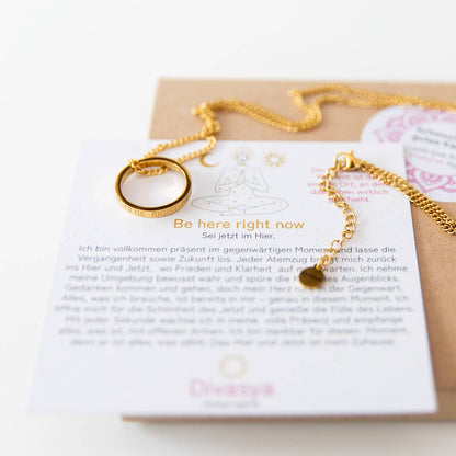 Kette mit Ring | vergoldet | Be here right now