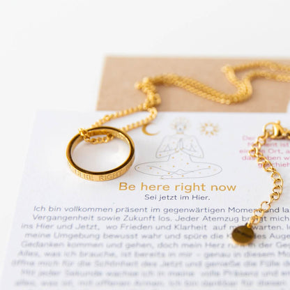 Kette mit Ring | vergoldet | Be here right now