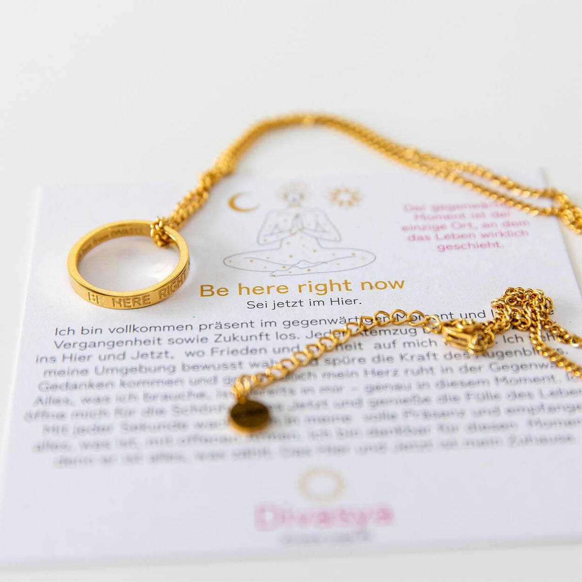 Kette mit Ring | vergoldet | Be here right now