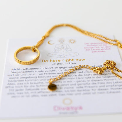 Kette mit Ring | vergoldet | Be here right now