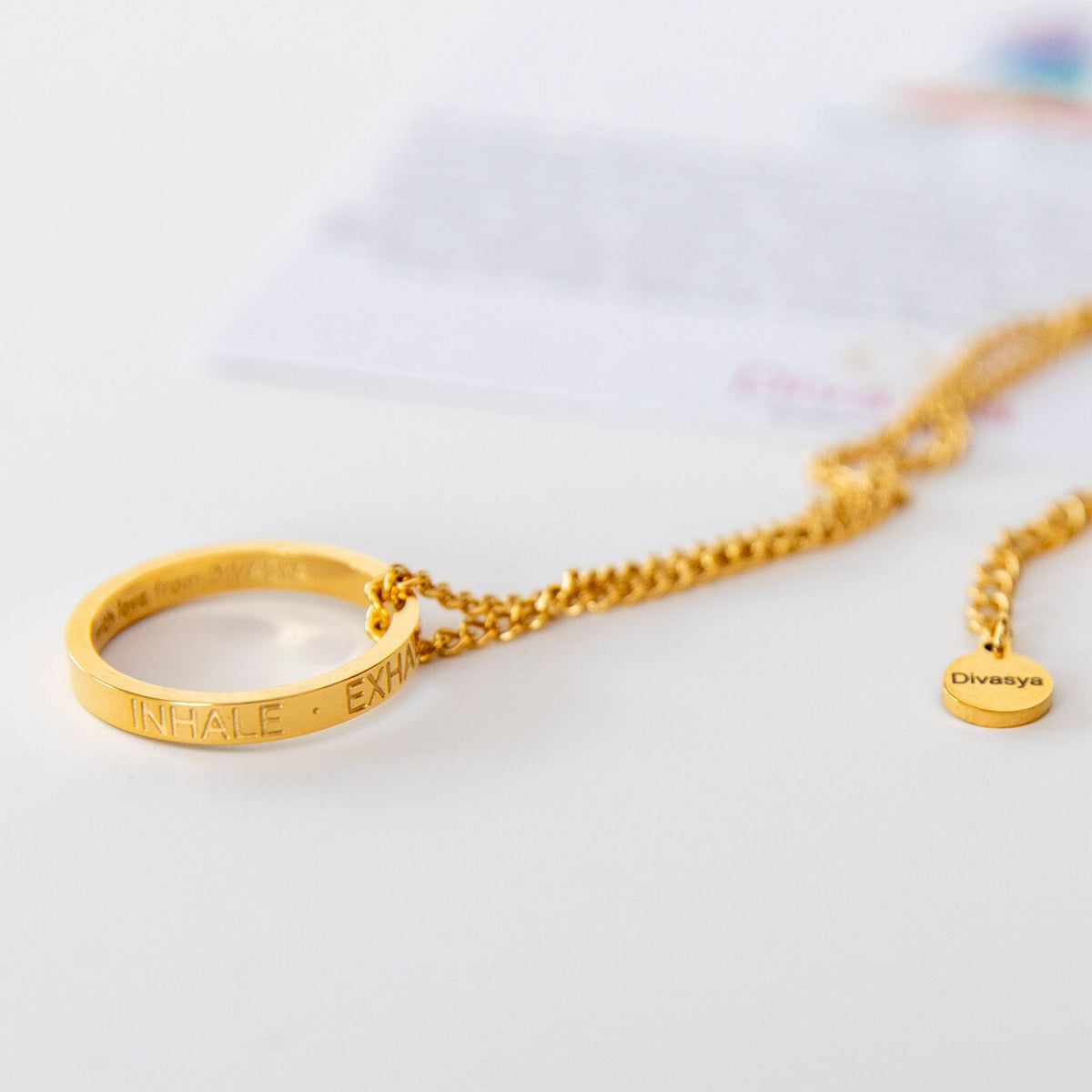 Kette mit Ring | vergoldet | Inhale Exhale
