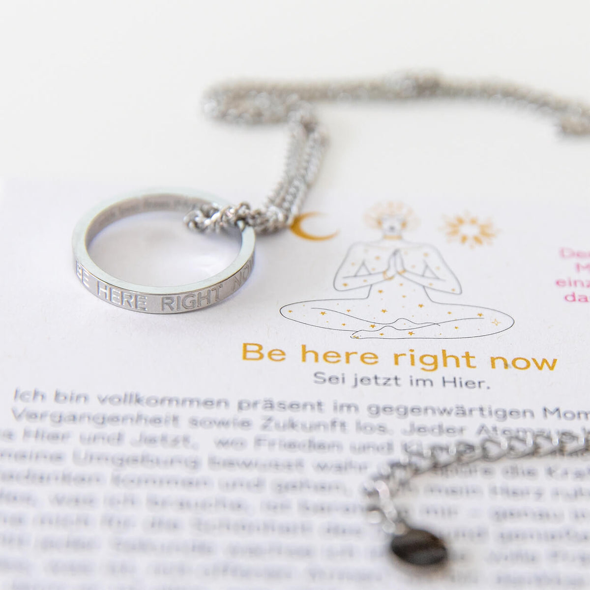 Kette mit Ring | silber | Be here right now