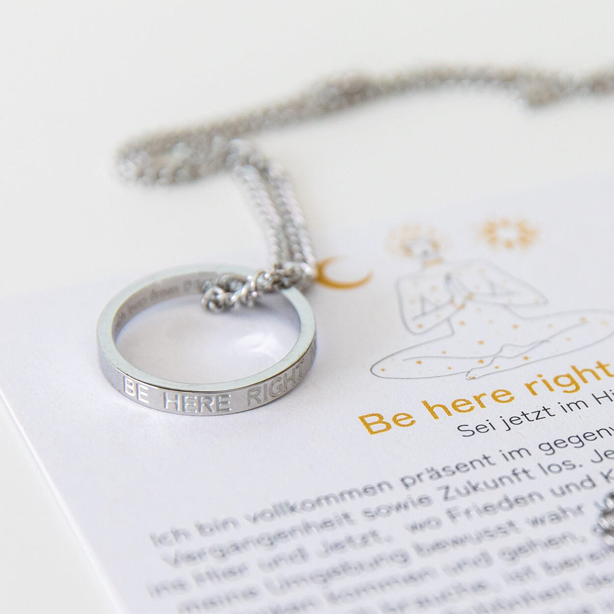 Kette mit Ring | silber | Be here right now