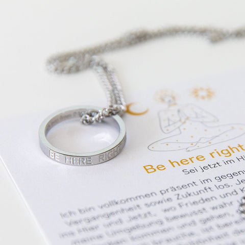 Kette mit Ring | silber | Be here right now