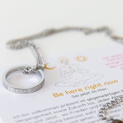 Kette mit Ring | silber | Be here right now