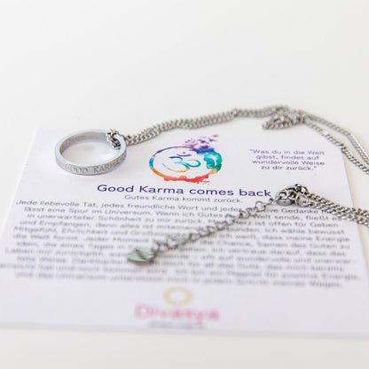 Kette mit Ring | silber | Good Karma comes back
