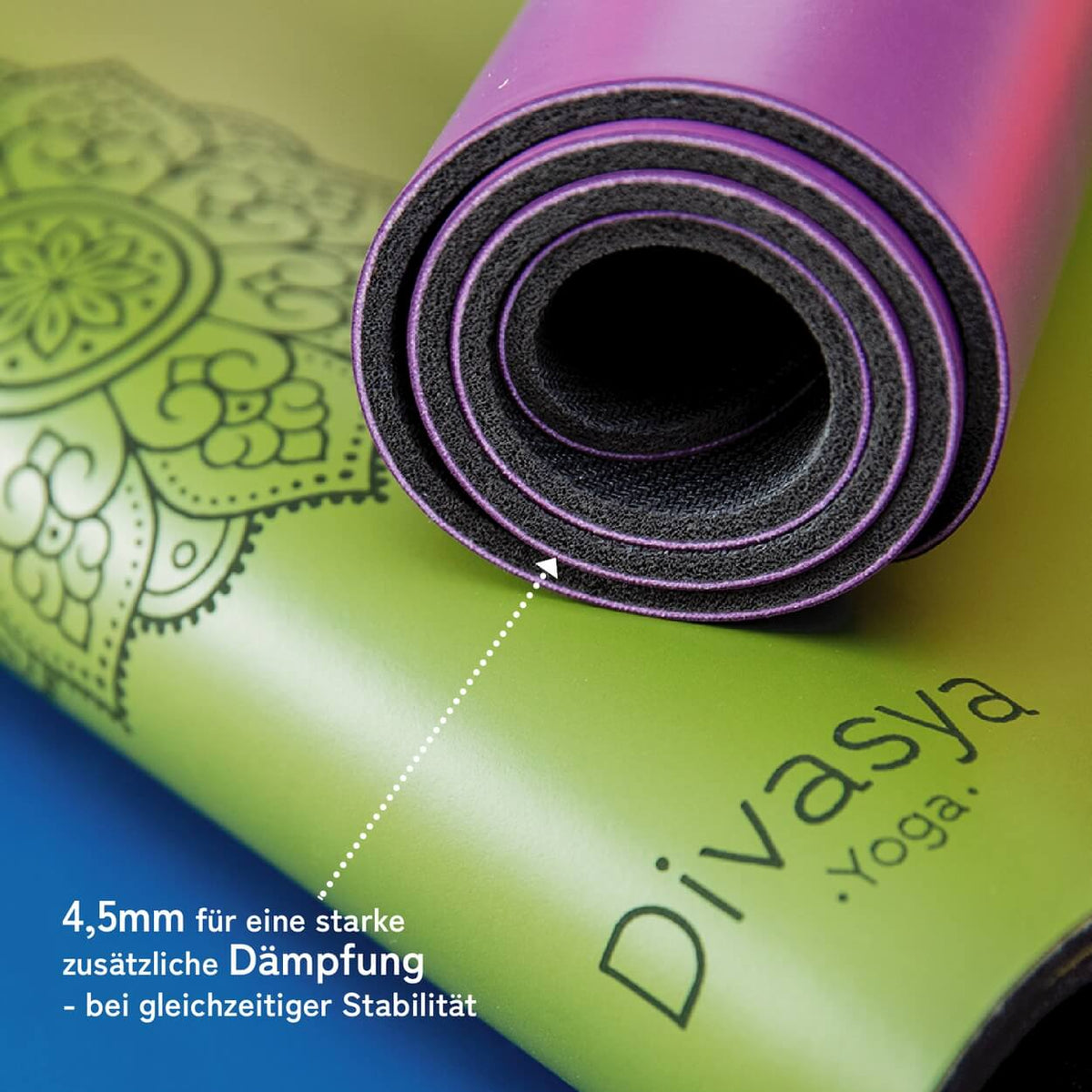 Yoga Knie Pad aus Naturkautschuk, extra breit & lang (64 x 33cm)
