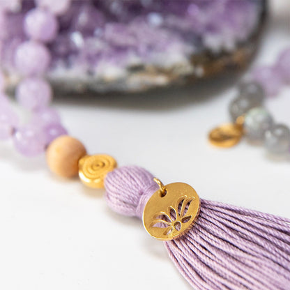 Mala Peaceful Mind - mit Amethyst & Mondstein