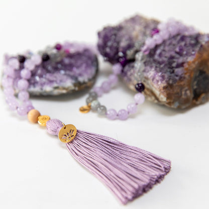 Mala Peaceful Mind - mit Amethyst & Mondstein