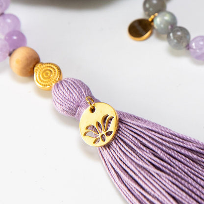 Mala Peaceful Mind - mit Amethyst & Mondstein