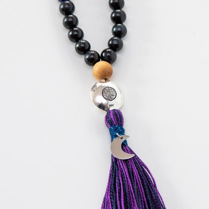 Mala Kette aus Amethyst, Mondstein & Lapis Lazuli: Moon Child
