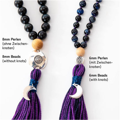 Mala Kette aus Amethyst, Mondstein & Lapis Lazuli: Moon Child
