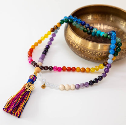 Mala Kette | Meditationskette Rainbow Chakra