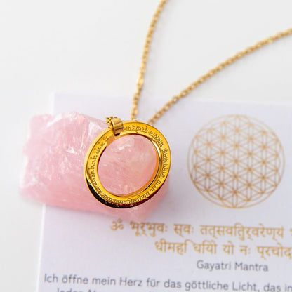 Spirituelle Kette | vergoldet | Gayatri Mantra Gravur