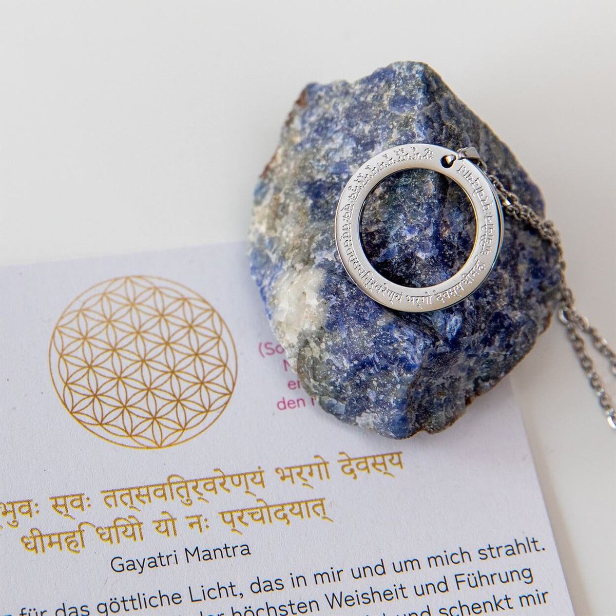 Spirituelle Kette | silber | Gayatri Mantra Gravur