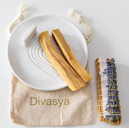 Palo Santo räuchern | Starter-Set für Yoga & Meditation | mit Räucherschale