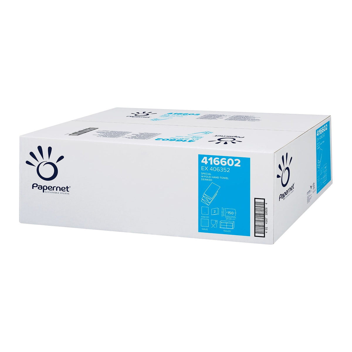 Papernet Papierhandtücher 416602, 3000 Blatt, 2-lagig W-Falz | Karton (20 Packungen)