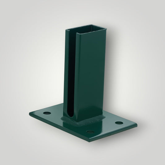 Fußplatte 40 x 60 mm | Holm 140 mm | für Zaunpfosten 60 x 40 mm