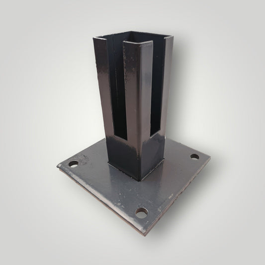 Fußplatte Ecke 60 x 60 mm | Holm 150 mm | für Eckpfosten