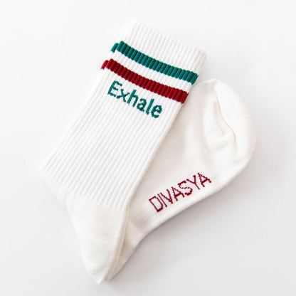 Socken mit Yoga-Motiv in 2 Varianten: Namasté Pink | Inhale Exhale