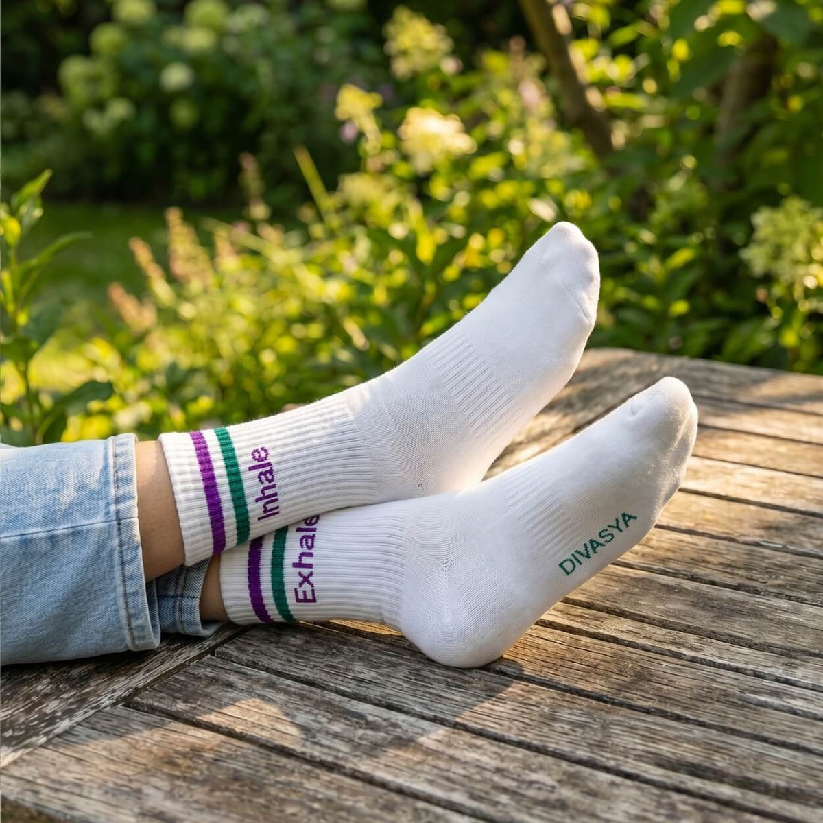Socken mit Yoga-Motiv: Inhale Exhale | Namasté | 3 Farben