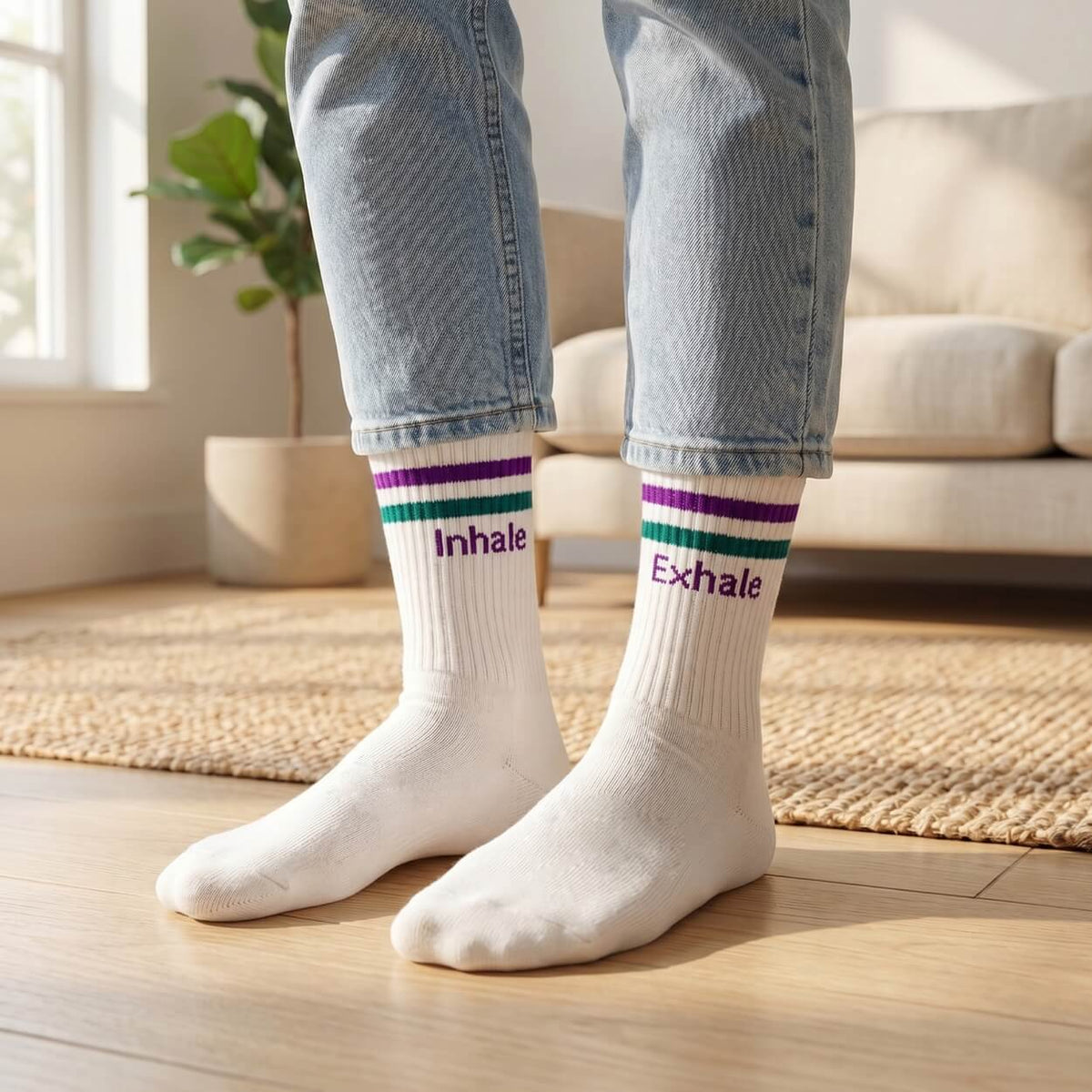Socken mit Yoga-Motiv: Inhale Exhale | Namasté | 3 Farben