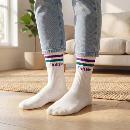 Socken mit Yoga-Motiv in 2 Varianten: Namasté Pink | Inhale Exhale
