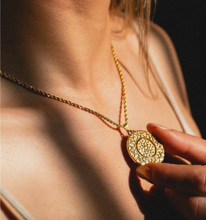 Kette mit Anhänger Mandala | vergoldet | I am grounded