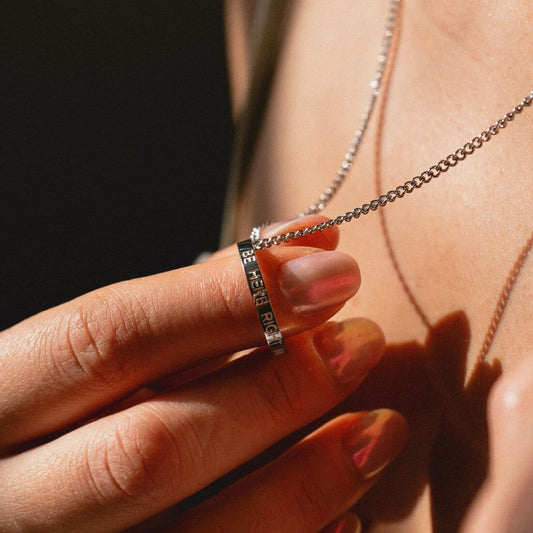 Kette mit Ring | silber | Be here right now