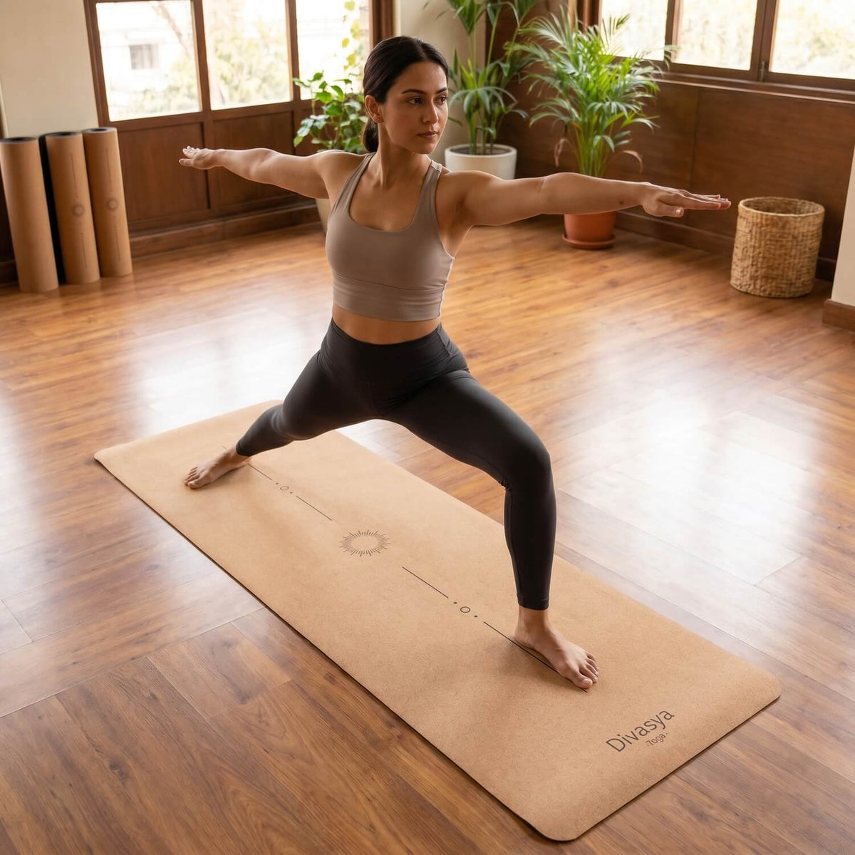 Leichte Kork Yogamatte: rutschfest, dämpfend & langlebig | Blume des Lebens