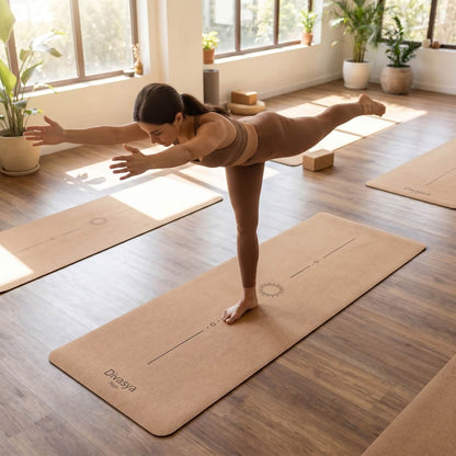 Leichte Kork Yogamatte: rutschfest, dämpfend & langlebig | Blume des Lebens