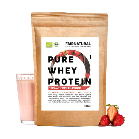 Bio Whey Protein Pulver Erdbeere
