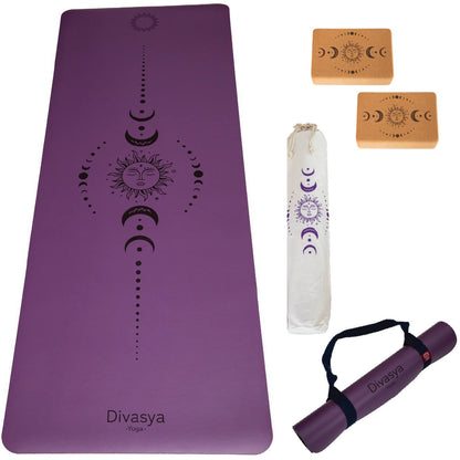Yoga Set STARTER: PU-Yogamatte mit 2x Yogablock, Tragegurt, Schutzhülle