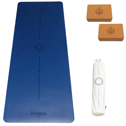Yoga Set STARTER: PU-Yogamatte mit 2x Yogablock, Tragegurt, Schutzhülle
