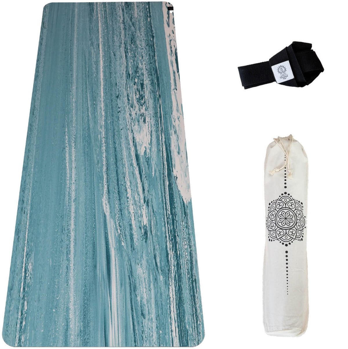 Yogamatte Naturkautschuk PURE: rutschfest, natürlich & extra breit | black