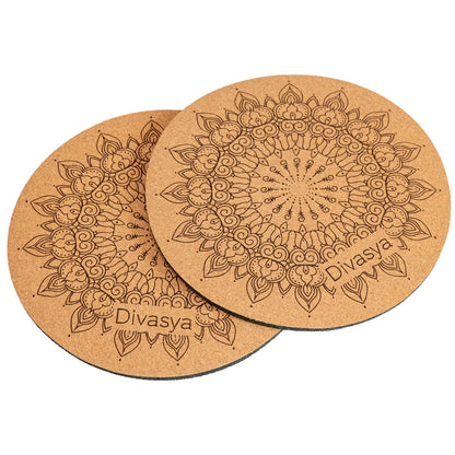 Yoga Set KOMFORT: Kork Yogamatte mit Yoga Knie Pads