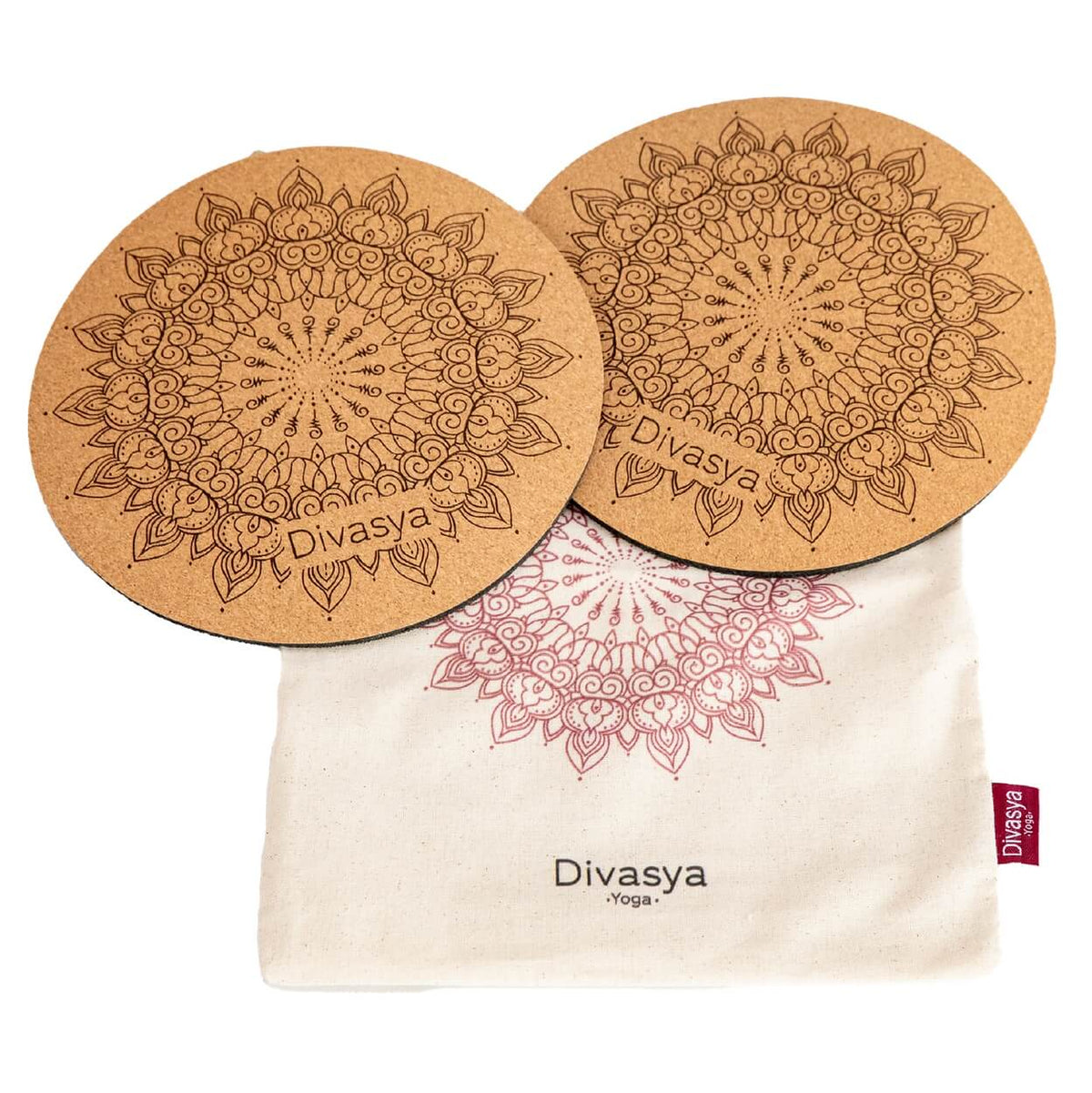 Yoga Set KOMFORT: Kork Yogamatte mit Yoga Knie Pads