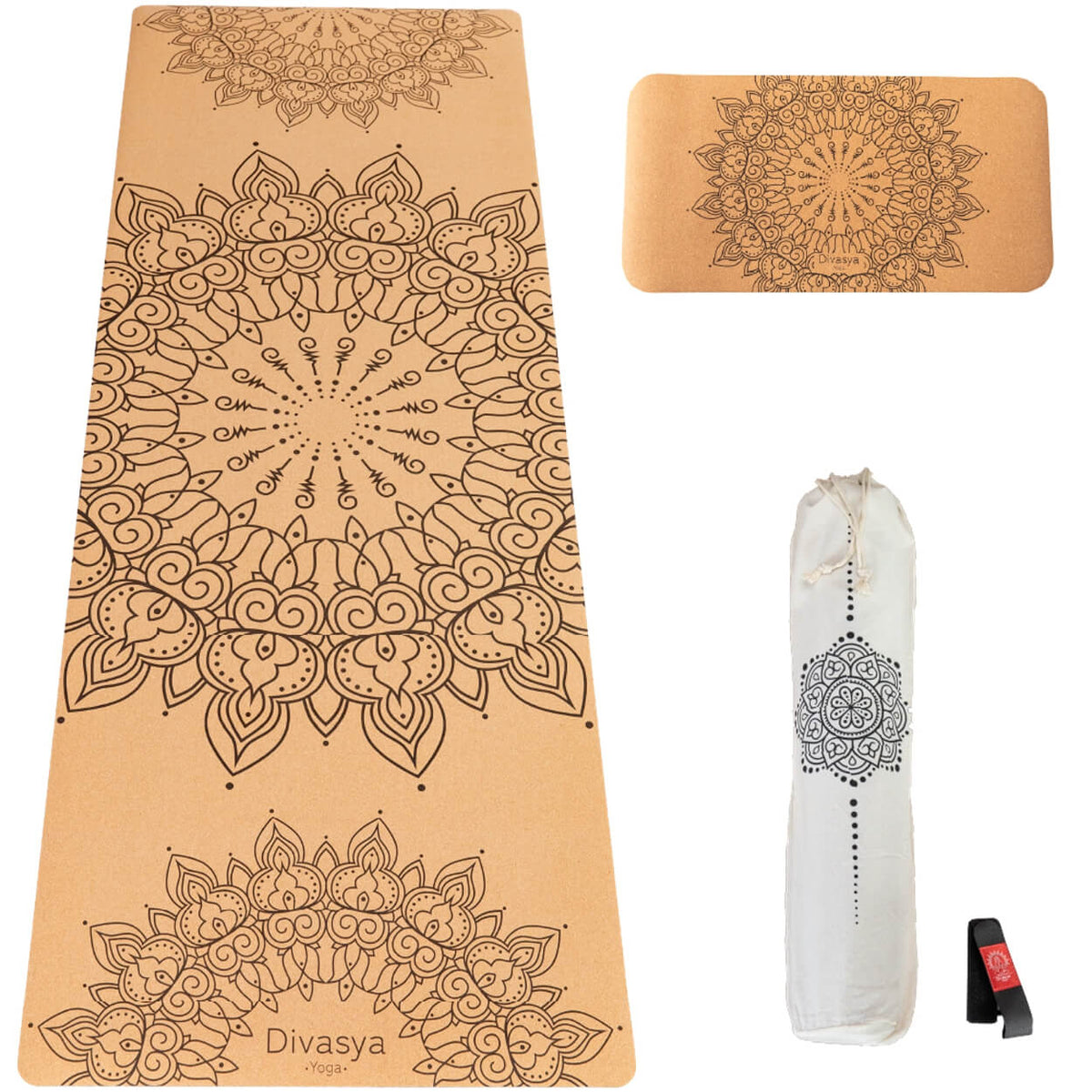 Yoga Set "Support": Kork-Yogamatte & Yoga-Pad