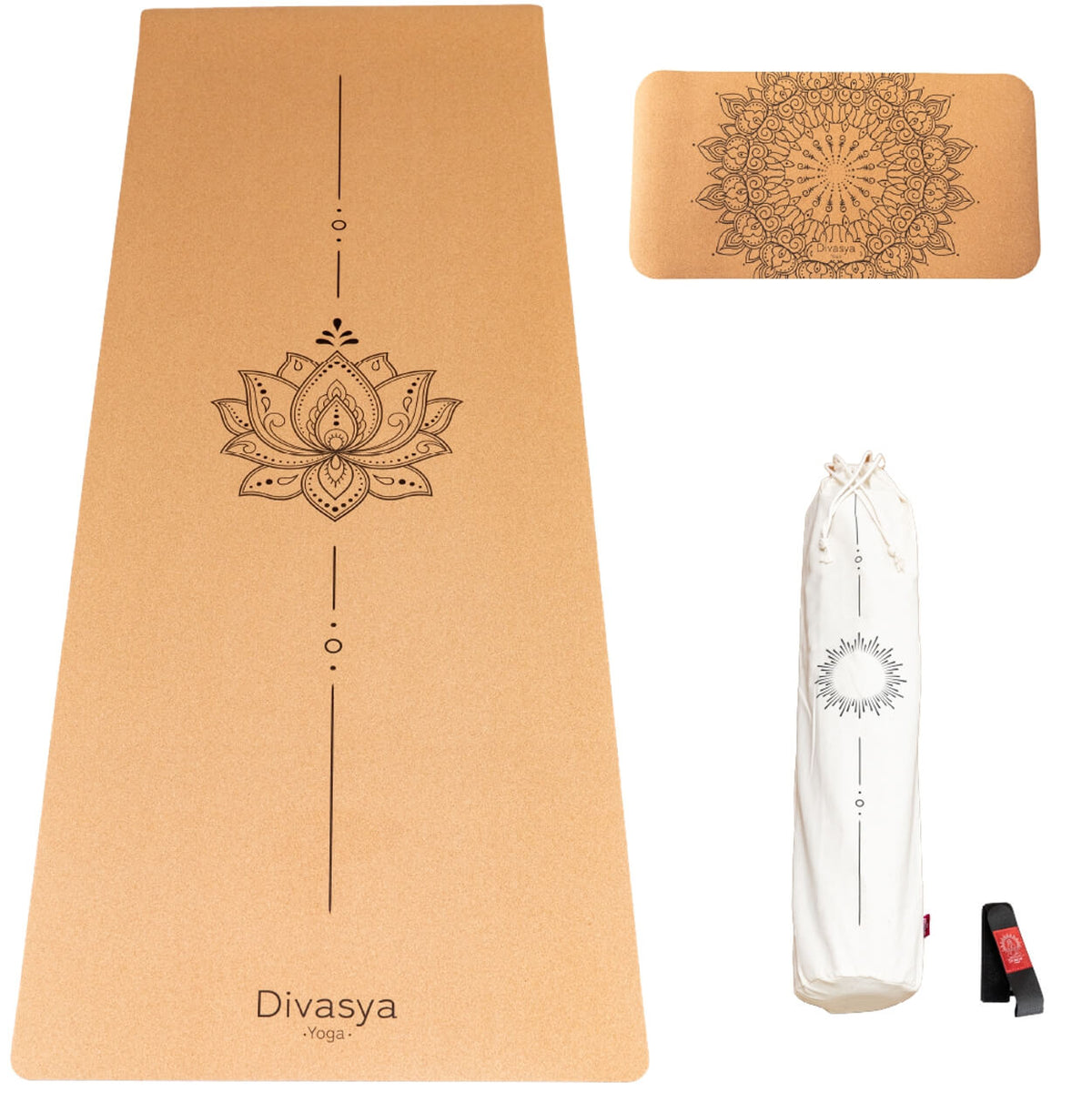 Yoga Set "Support": Kork-Yogamatte & Yoga-Pad
