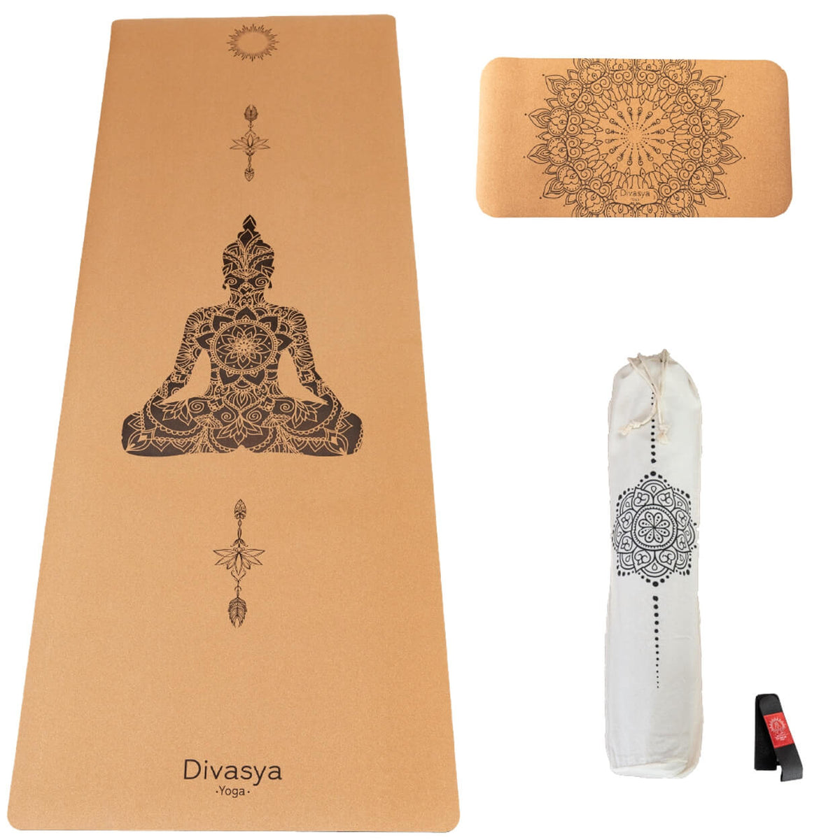 Yoga Set "Support": Kork-Yogamatte & Yoga-Pad