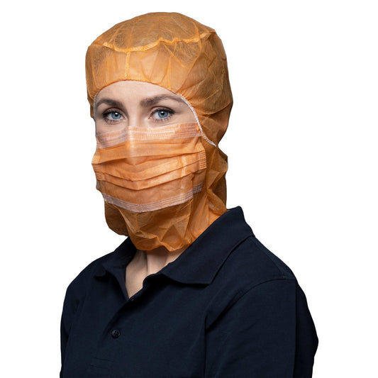 Astronautenhauben 2 Lagig Orange: Umfassender Schutz und Komfort 1000 Stück - Shop DE 24/7NITRAS1000 StückEinheitsgröße 2 lagigNITRAS Astronautenhaube mit Mundschutz, orange, Beutel à 100 Stück