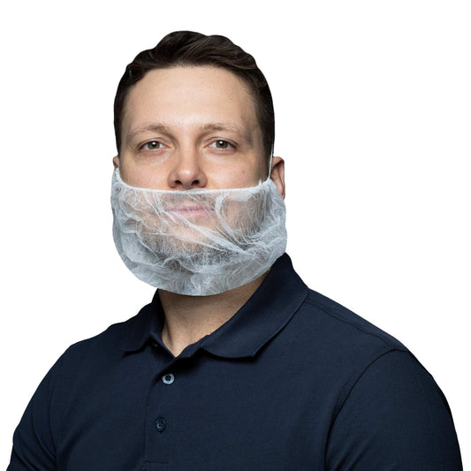 Bartmaske: Komfort und Schutz für hygienische Anwendungen 1000 Stück - Shop DE 24/7NITRASEinheitsgrößeWeiß1000 StückNITRAS Bartmaske groß, weiß, Vliesstoff, hautfreundliche Ohrschlaufen, Gummibänder, Beutel à 100 Stück