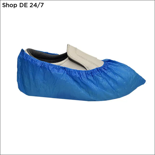 Bright blaue cpe-überschuhe aus kunststoff bieten zuverlässigen schutz und deutsche qualität für hygienische anwendungen