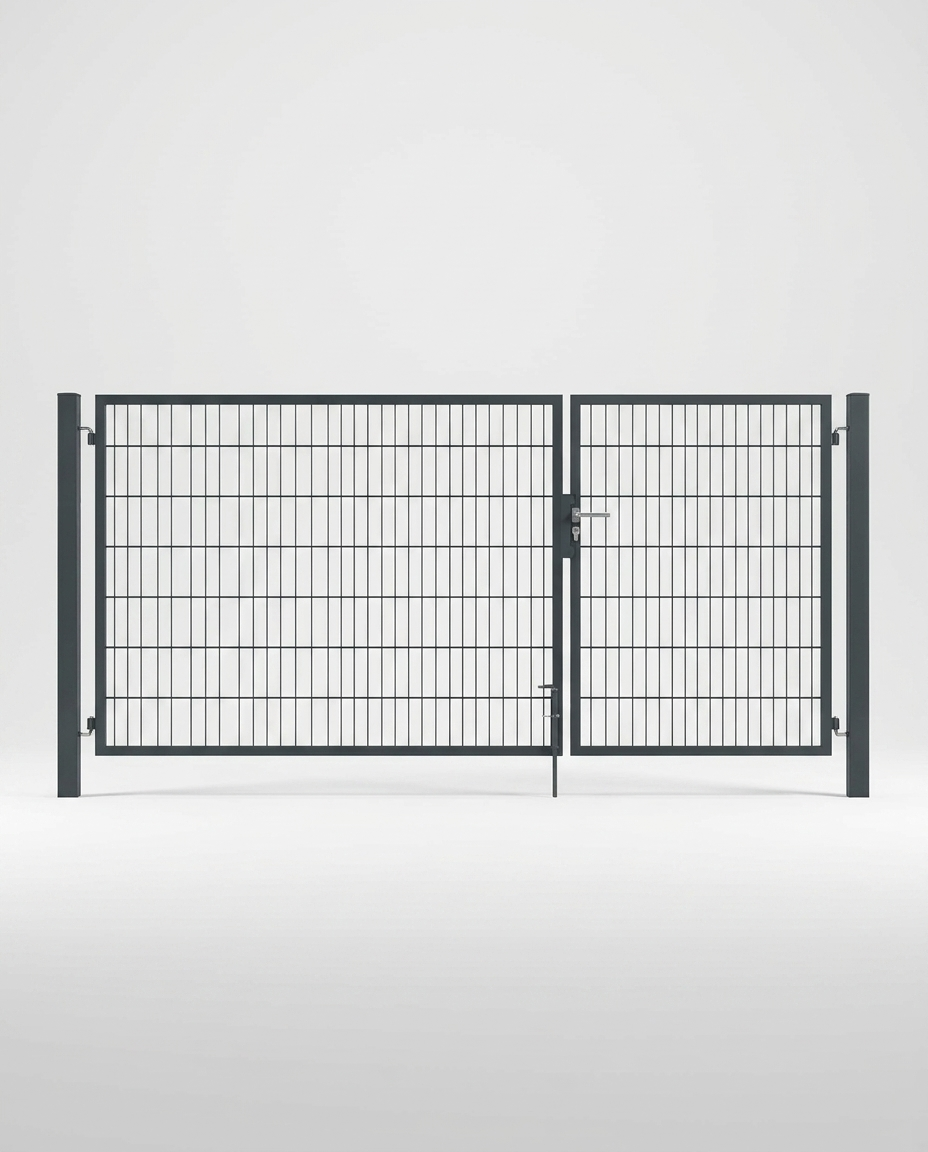 Doppeltor 2-flügelig asymmetrisch | Breite 300 cm | Doppelstab 6/5/6 mm