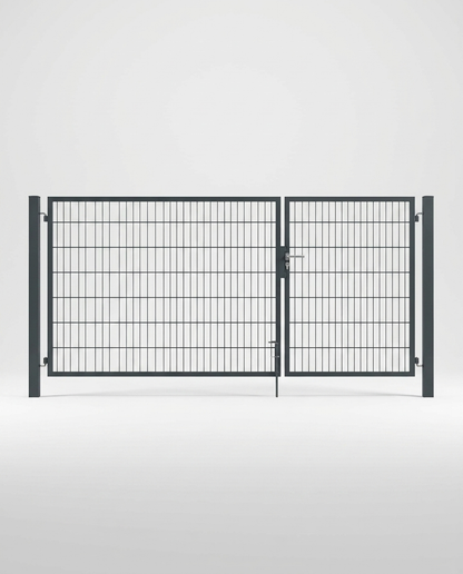 Doppeltor 2-flügelig asymmetrisch | Breite 300 cm | Doppelstab 6/5/6 mm